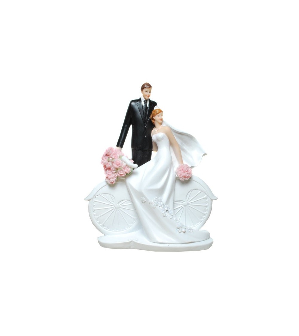 Grande figurine de mariés à vélo Figurines de mariée ALSACESHOPPING