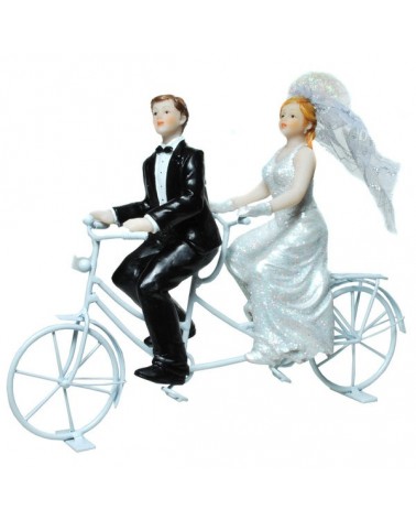 Figurine de mariés sur un tandem Figurines de mariée ALSACESHOPPING