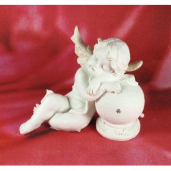 Figurine ange couché sur une boule, le lot de 2 anges