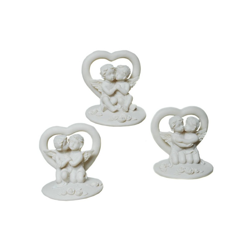 Mini angelots avec coeur, lot de 6