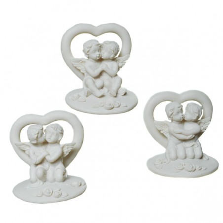 Mini angelots avec coeur, lot de 6