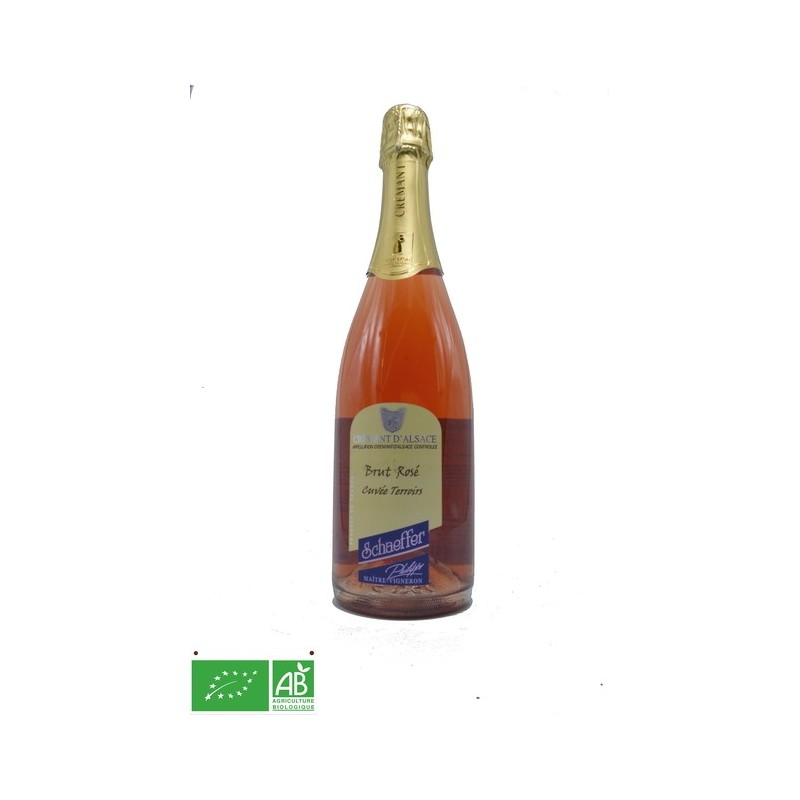 Crémant Alsace brut Rosé BIO  Cuvée Terroir Phillipe Schaeffer Nos vins ALSACESHOPPING