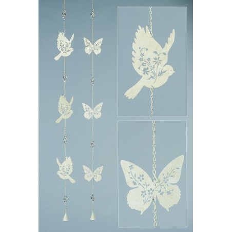 Guirlande papillons en métal, le lot de 2 Objets de décoration ALSACESHOPPING
