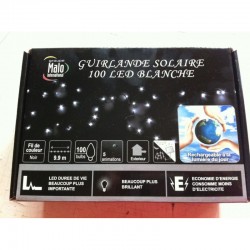 Guirlande solaire 100 led blanche Animations et guirlandes lumineuses ALSACESHOPPING