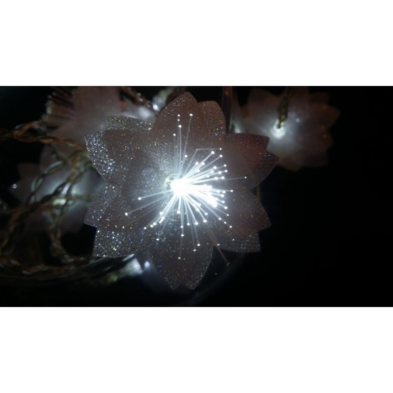 Guirlande Lumineuse Led 10 Fleurs 165cm Naturel