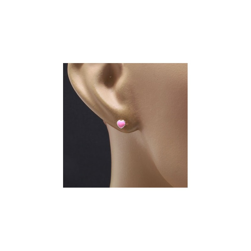 Boucles d'oreilles coeur rose Bijoux et coffrets à bijoux ALSACESHOPPING